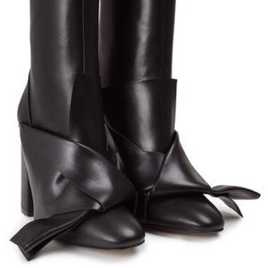 N•21 Black Italian Designer Bow Boots